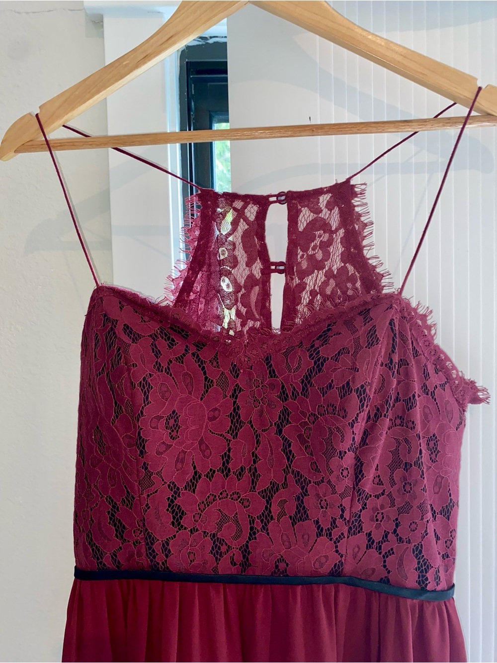 Christina Wu Burgundy Lace Halter Camisole